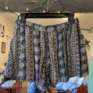 High waisted patterned shorts